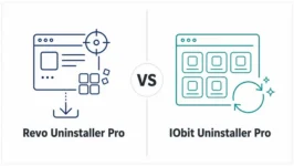 Revo Uninstaller Pro and IObit Uninstaller Pro shown in a balanced Windows software removal comparison