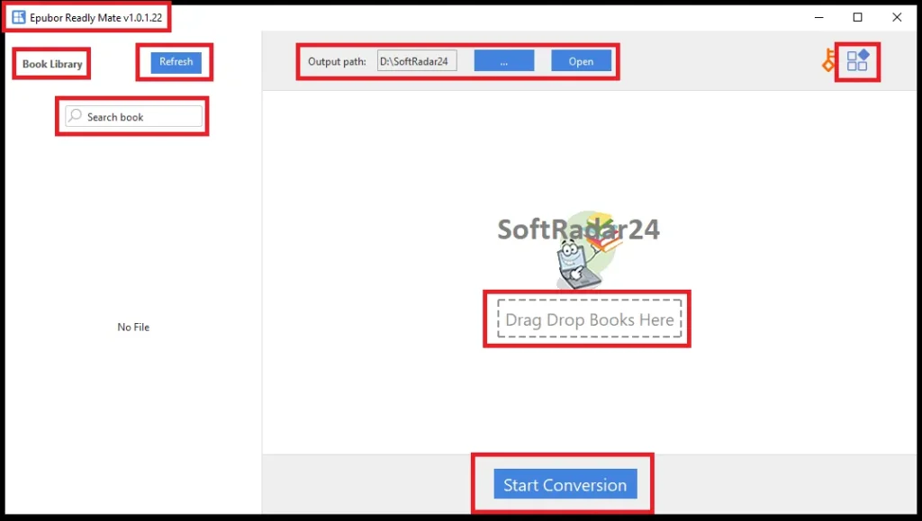 Epubor Readly Mate main interface displaying the localized digital library and batch conversion controls for downloading magazines as DRM-free PDFs.