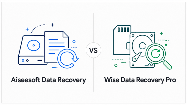 Aiseesoft Data Recovery vs Wise Data Recovery Pro comparison graphic